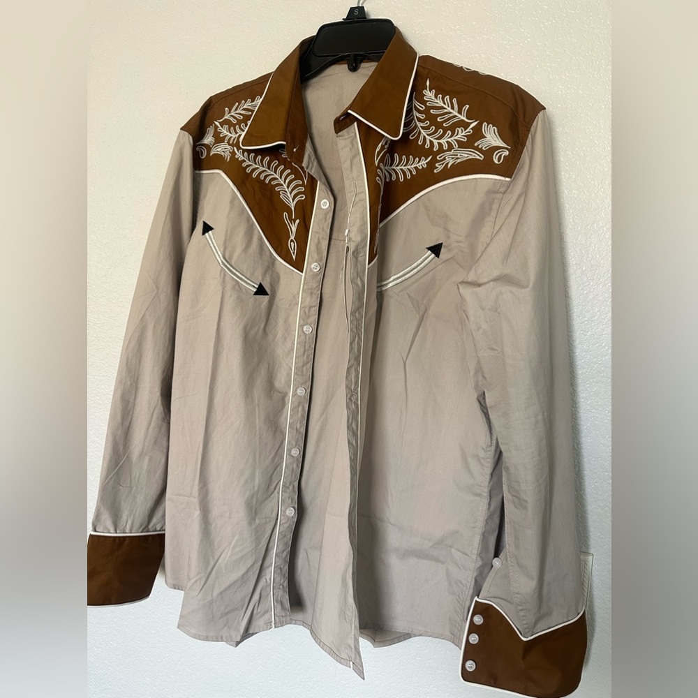 Men’s COOFANDY Western Embroidered Cowboy Shirt